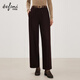 伊芙麗（eifini）蔣欣同款伊芙麗高質(zhì)感西裝褲羊毛呢料直筒褲子休閑褲2025冬季新款 咖啡 呢料九分西裝褲 S 80-105斤