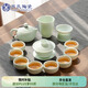 蘇氏陶瓷（SUSHI CERAMICS）翡翠玉功夫茶具套裝羊脂玉陶瓷三才蓋碗青瓷茶壺禮盒裝中秋節送禮