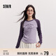 森馬（Semir）長袖T恤女拼色插肩袖小狗套頭衫鹽系潮冬季抓毛衣服101724101010