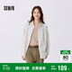 森馬（Semir）長(cháng)袖襯衫女簡(jiǎn)約圓領(lǐng)短背心肌理條紋寬松襯衣秋兩件套101524105002