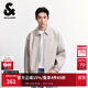 杰克·瓊斯（JACK&JONES）25年男裝秋季PU夾克男士翻領(lǐng)松緊下擺寬松短款商務(wù)休閑仿皮衣外套 C02倫敦霧 M （175）