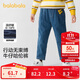 巴拉巴拉童裝兒童牛仔褲男童女童加絨褲子2024秋冬寬松哈倫褲208424108219