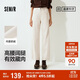 森馬（Semir）牛仔褲女抓毛闊腿褲港風(fēng)冬季2025顯腿長(cháng)拖地褲ins潮109725124002