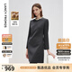 朗姿純羊毛法式復(fù)古高級(jí)感長袖裙子2025年春季新款顯瘦氣質(zhì)連衣裙 深灰色 S