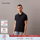 Calvin KleinJeans【防曬】25夏季男士珠地網(wǎng)眼ck商務(wù)休閑純色短袖T恤POLO衫 BAI-藏青 S
