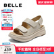 百麗（Belle）簡(jiǎn)約休閑勃肯鞋女商場(chǎng)同款厚底舒適涼鞋D9J2DBL5 米色 37 (235mm)