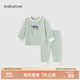 babylove嬰幼兒保暖套裝春秋德絨寶寶秋衣秋褲居家服春季外出打底套裝 晴朗綠 90 cm