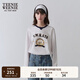 Teenie Weenie小熊女裝時(shí)髦撞色學(xué)院風(fēng)長袖T恤寬松休閑基礎(chǔ)款上衣 象牙白 M (165)
