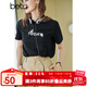 betu百圖女裝春裝新款寬松韓版卡通印花短袖T恤ins潮JD2102T08 黑色 XS