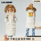 拉拉波波冬季新款寬松保暖大毛領(lǐng)連帽中長(cháng)款羽絨服女時(shí)尚減齡|LBBD-WSYR21 米色 S