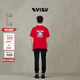 EVISU福神 流行休閑時(shí)尚運動(dòng)男女同款達摩印花短袖T恤 紅色 M 【寬松效果需拍大1-2個(gè)尺碼】