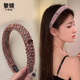 黎傾小香風(fēng)毛呢編織發(fā)箍【粉色】高顱頂氣質(zhì)發(fā)卡發(fā)捆防滑頭飾頭箍秋冬