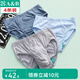 AB【4條】男內褲新疆棉質(zhì)U凸抗菌中老年寬松大碼高腰男式三角褲0922 顏色隨機（無(wú)紅色） 4條 3XL