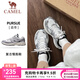 駱駝（CAMEL）情侶穿搭追尋慢跑鞋緩震男女透氣復(fù)古休閑旅游運(yùn)動(dòng)跑步鞋 7052，象牙白/銀，女 【透網(wǎng)】 38