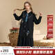 兩三事梵高文藝 滿(mǎn)枝香郁 2025春季新款文藝風(fēng)繡花印花領(lǐng)帶連衣裙 黑色 M