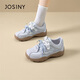 卓詩(shī)尼厚底德訓鞋女2026春秋新款棕色增高老爹鞋百搭休閑運動(dòng)鞋子 淺灰色 37