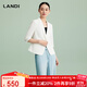 藍地（LANDI）[禪意光澤]優(yōu)雅氣質(zhì)修身短款小西裝外套女五分袖夏新品 純白色 S