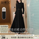 絲柏舍長(zhǎng)袖大擺裙2025秋裝新款女優(yōu)雅收腰顯瘦圓領(lǐng)氣質(zhì)連衣裙