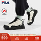 斐樂(lè )（FILA）女鞋中幫加絨老爹鞋休閑鞋冬季保暖厚底運動(dòng)鞋 斑鳩黃/黑-TB 38