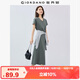 佐丹奴裙子女夏季簡(jiǎn)約風(fēng)純棉V領(lǐng)連肩短袖衛衣連衣裙05465486