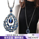 MEXNIA高端奢侈品飾品毛衣項鏈女款吊墜毛衣鏈大氣感長(cháng)款配飾掛件 水滴款藍色
