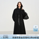范思藍恩【徐若晗同款】鉆石立裁系列復古立領(lǐng)雙面呢大衣女秋冬羊毛呢外套 黑色 XS