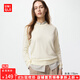 優(yōu)衣庫女裝精紡美利奴羊毛圓領(lǐng)針織衫長(cháng)袖通勤25秋冬新款478330 01 乳白色 M
