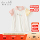戴維貝拉（DAVE＆BELLA）女童連衣裙兒童POLO裙運動休閑寶寶裙子小童衣服夏裝新款童裙 米白【現(xiàn)貨】 120 cm（建議身高110-120cm）