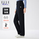 ELLE ACTIVE保暖加絨休閑褲女2025冬新款純色百搭松緊腰加厚運動(dòng)褲 藏青色 L