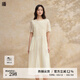 播法式珠光連衣裙女2024夏季新款設(shè)計(jì)褶皺長(zhǎng)款裙子DDR2LD5782 O00晚紗 M