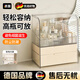 德國品牌化妝品收納盒桌面高級感防塵大容量梳妝口紅護膚品置物架 【大號奶白色】三層+口紅盒 31*20*37cm