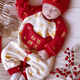 桂岐 嬰兒百天周歲宴衣服寶寶連體衣紅禮服加絨抓周過(guò)年拜年服裝秋冬 冬季加絨福袋連體衣 90cm