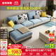 全友家居現代簡(jiǎn)約風(fēng)L型布藝沙發(fā)家用客廳科技布轉角沙發(fā)家具政府補貼 水藍|布皮沙發(fā)|面料可拆洗|右妃位 多人位 3.67m