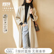 對(duì)白寬松復(fù)古100%羊毛雙面呢大衣女冬季新款卡其色紋理感保暖外套 燕麥色 S