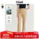 ELAND衣戀九分小腳褲女收腰提臀彈力修身長(cháng)褲夏新款 卡其色(35)Beige M