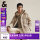 杰克·瓊斯（JACK&JONES）男裝冬季防風(fēng)袖口純色簡(jiǎn)約日常寬松抽繩連帽羽絨服男款224412037 淺卡其E11 L 180