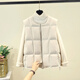 圓領(lǐng)羽絨棉馬甲外套女2025冬新款時(shí)尚洋氣休閑百搭保暖坎肩背心 米白色 爆款 均碼 （85-138斤）