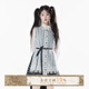 七月夕原創(chuàng  ) 月中枝 少女感改良漢元素連衣裙新款收腰顯瘦繡花短裙 連衣裙黑+胸針黑 現貨 M