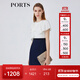 PORTS寶姿女裝春夏新品時尚Two-in-one疊片裝飾連衣裙LM8D198KWB008 丈青 M (6)