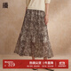 播碎花半身裙女商場(chǎng)同款2024夏新款復古褶皺雪紡長(cháng)裙BDR2BD1662 O64琥珀花 S