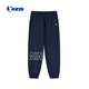 喬丹男童加絨長(cháng)褲兒童冬季運動(dòng)褲小孩童裝束腳褲子 錦簇藍175