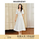 MAXRIENY優(yōu)雅復(fù)古小香風(fēng)花紗半裙a字傘擺半身裙子 本白 S 01/34