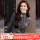 白鹿語氣質(zhì)圓領(lǐng)釘珠針織衫2025秋季新款溫柔開衫上衣女 灰色  M 