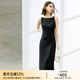 顏域（YANYEE）2024新款氣質(zhì)小黑裙時尚高級職業(yè)無袖連衣裙女夏季收腰中長裙 黑色 M/38