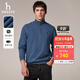哈吉斯（HAZZYS）男裝 秋款休閑上衣簡(jiǎn)約立領(lǐng)長(cháng)袖衛衣男ABTZE0BDF33 藍色BL L (175/96A 48)