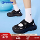 FILA FUSION斐樂(lè )潮牌女鞋硬糖涼鞋2024夏季新款休閑厚底鞋運動(dòng)鞋 黑-BK 36.5