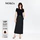 MO&Co.連衣裙UPF40+防曬2025夏新品小黑裙附腰帶MBE2DRS043戶外穿搭 黑色 S