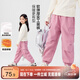 左西女童加絨褲子2025新款兒童冬季加厚工裝褲女孩保暖長褲 粉色 130