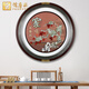 云儒唐樊 圓形玉雕畫(huà)浮雕墻畫(huà)新中式沙發(fā)背景墻天然玉石裝飾畫(huà)入戶玄關(guān)走廊過(guò)道玉雕LED燈掛畫(huà)喬遷禮物 家和萬(wàn)事興（100cm) 充電款式+遙控