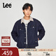 Lee舒適版仿羊毛質(zhì)感男翻領(lǐng)長(cháng)袖牛仔夾克外套休閑潮LMT0090185PN 深藍色 L